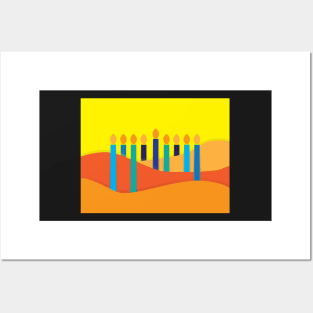 Abstract Orange Yellow Candles Background Posters and Art